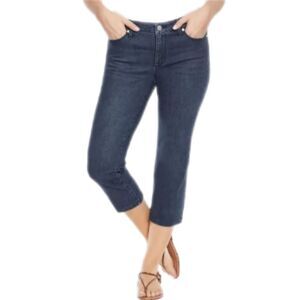 Nine West Chrystie Jean Capris Womens 16 Cropped Pants Mid Rise Stretch Spring